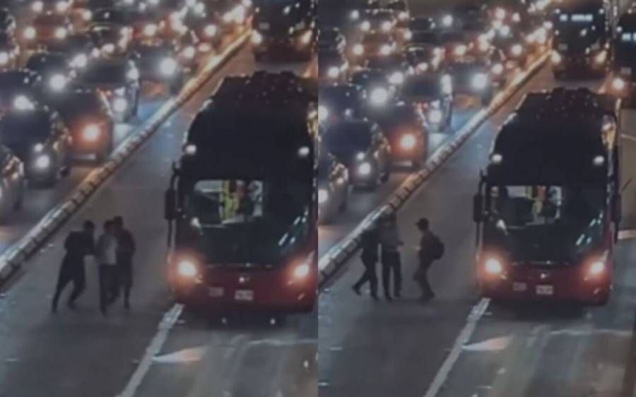 Hinchas del Tolima protagonizaron pelea con machete en vía de Transmilenio