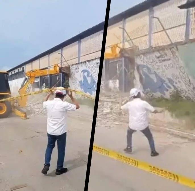 Demolici&oacute;n controlada en Cartagena casi termina en tragedia durante inspecci&oacute;n del alcalde