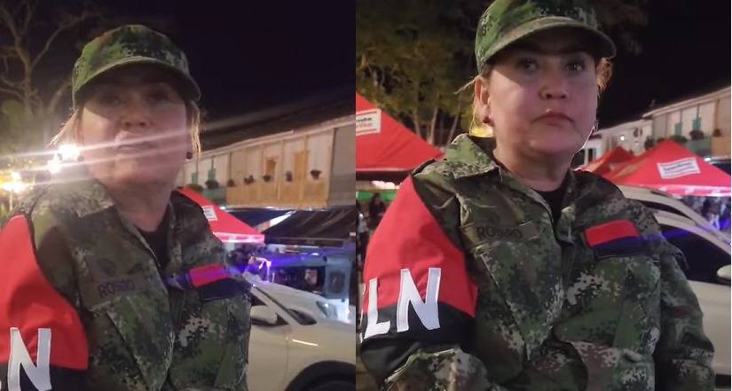 Funcionaria de la Fiscalía se disfraza de guerrillera del ELN en un desfile de Halloween