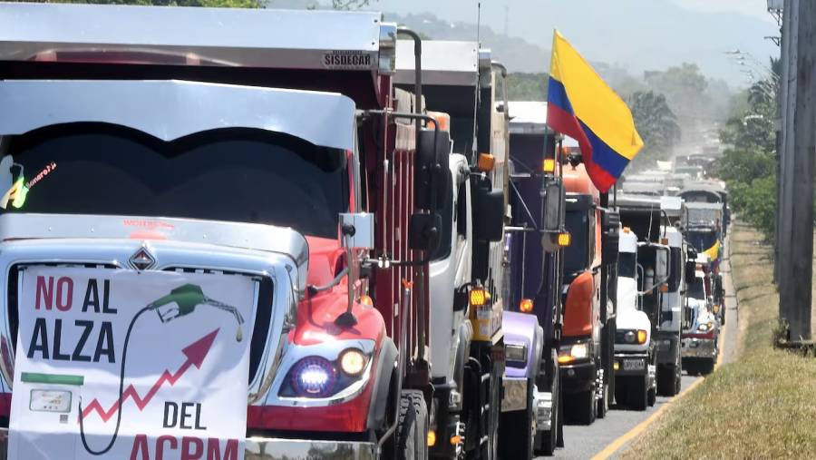 Protestas de transportadores en Colombia por aumento en el precio del ACPM
