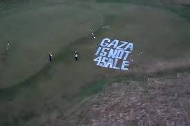 Activistas propalestinos vandalizan el complejo de golf escocés de Trump