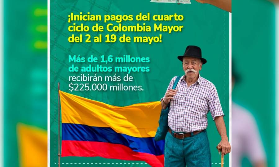 Con inversi&oacute;n de $225 mil millones, Colombia Mayor llega en cuarto ciclo a 1.6 millones de adultos