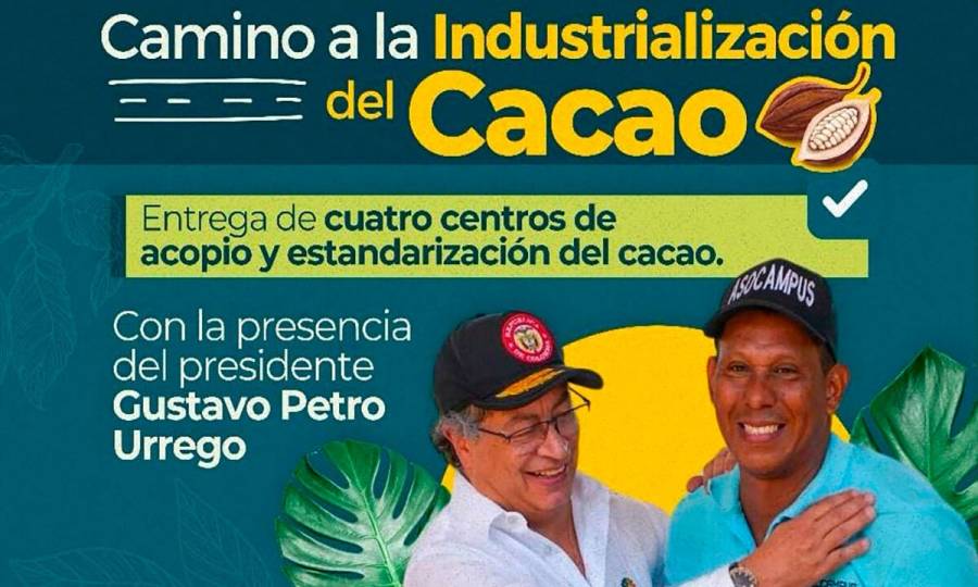 Gobierno entregará cuatro centros de acopio y estandarización del cacao en Boyacá y Arauca