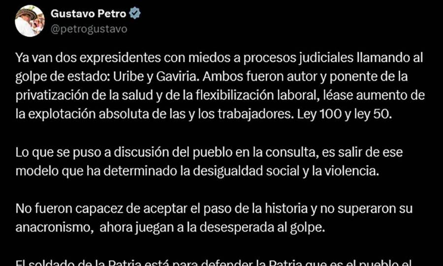 Expresidentes Uribe y Gaviria están 