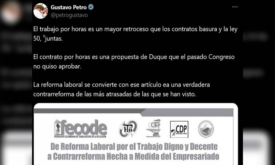 “El trabajo por horas es un retroceso en la Reforma Laboral”: presidente Petro