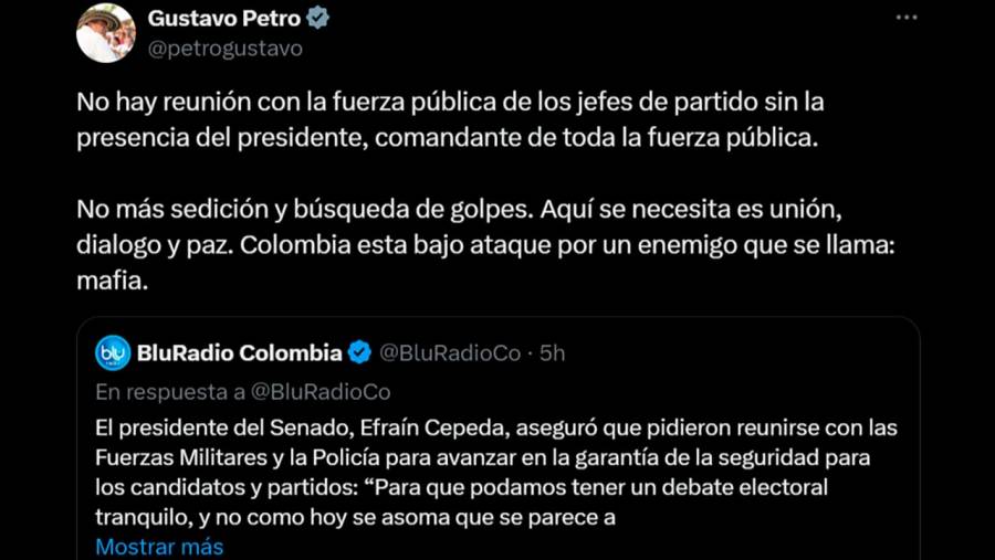 Petro afirma que Colombia está bajo ataque por un enemigo que se llama mafia