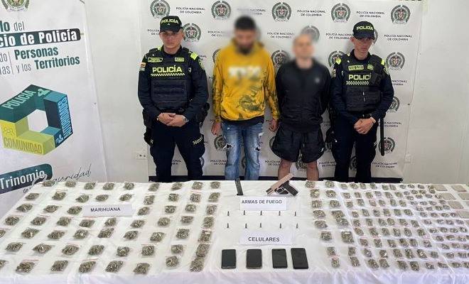 Capturados “Sebas y Barbas”, por el delito de tráfico de estupefacientes y porte ilegal de armas de fuego
