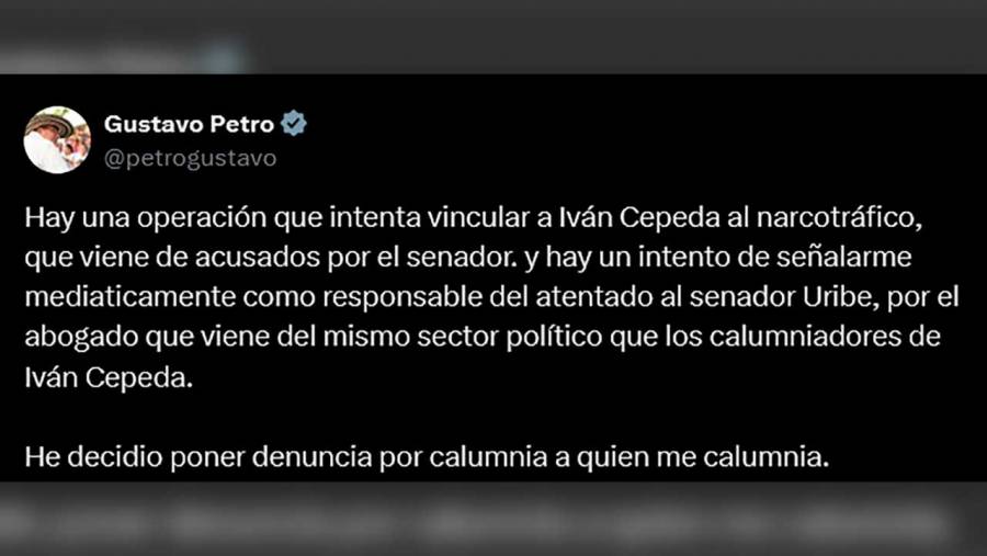 Petro denunciará por calumnia a quienes quieren vincularlo con el atentado a Miguel Uribe