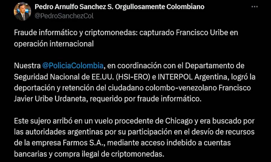 Cooperación internacional fue clave en exitoso operativo por fraude informático: MinDefensa