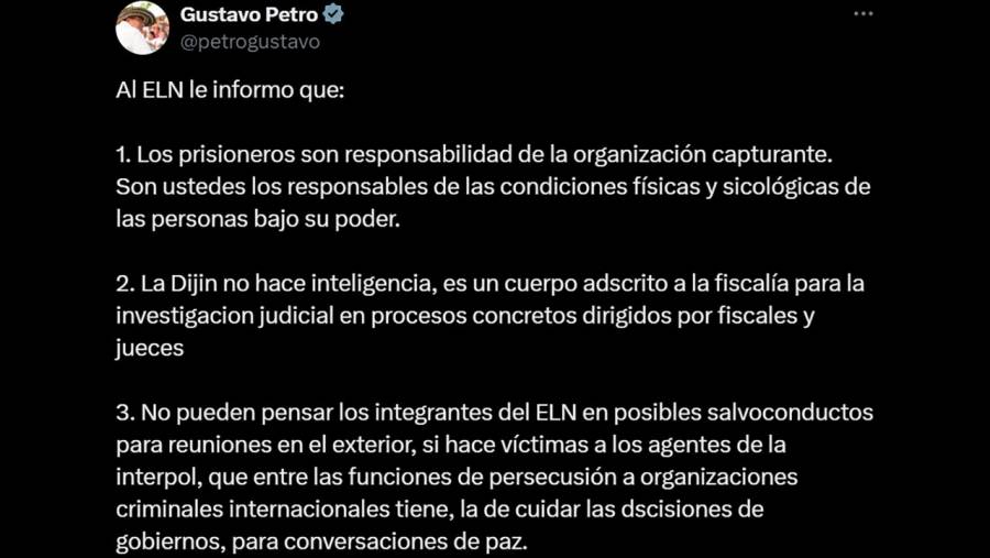 Presidente Petro responsabiliz&oacute; al ELN por “hacer v&iacute;ctimas a los agentes de la Interpol” secuestrados