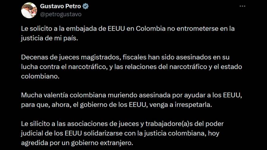 Presidente Petro rechaza declaraciones de Marco Rubio y pide a EE. UU. no entrometerse en la justicia colombiana