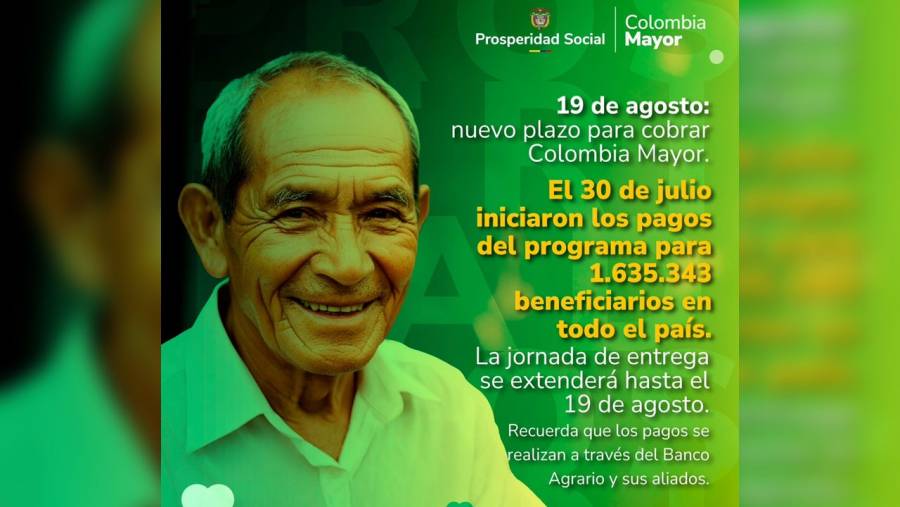 Prosperidad Social inicia el s&eacute;ptimo ciclo de pagos del programa Colombia Mayor