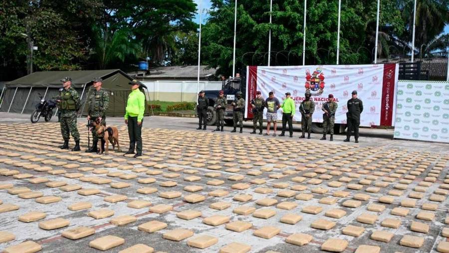 M&aacute;s de dos toneladas de coca&iacute;na y marihuana caen en operativos de la Fuerza P&uacute;blica en Nari&ntilde;o y Caquet&aacute;